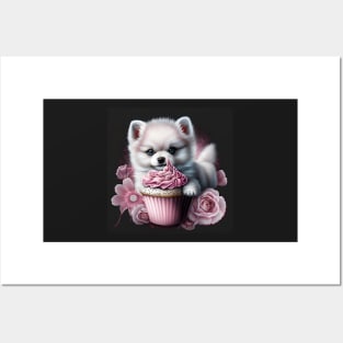 Pomsky Loves A Cupcake Posters and Art